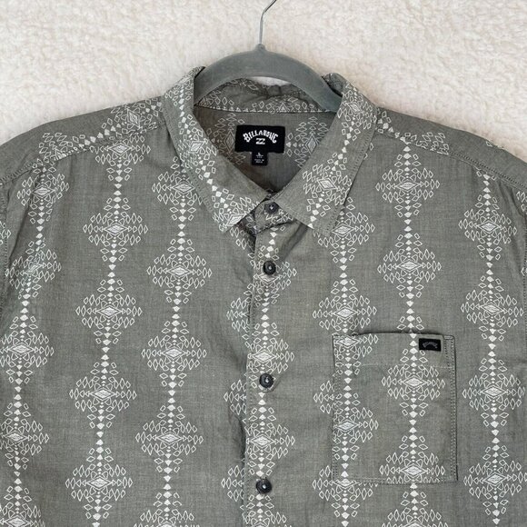 Billabong Sundays Jacquard Button-Up Casual Shirt in Sage Mens Size Large - Picture 5 of 16